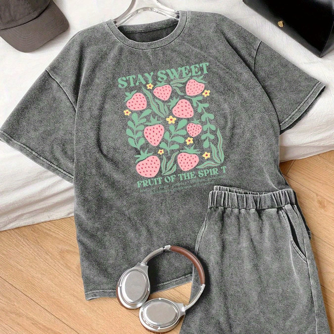 Women'S Vintage Washed 100% Pure T-Shirt - Soft Breathable Loose Fit Casual Short Sleeve Round Neck Summer