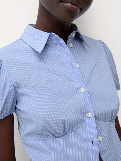Vintage Plaid Cap Sleeve Fitted Blouse Tops Cottage Aesthetic Y2k Button Up T-shirt Y2k Gingham Crop Tops Women Retro Tees