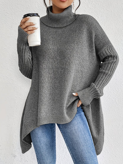 New Autumn and Winter Women's Casual Long Sleeve High Neck Pullover