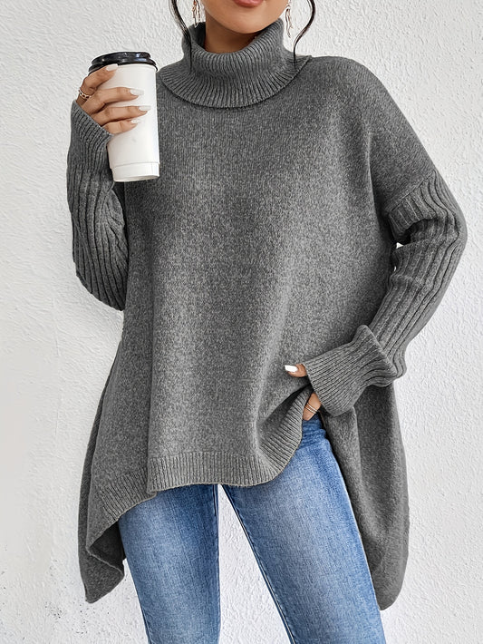 New Autumn and Winter Women's Casual Long Sleeve High Neck Pullover