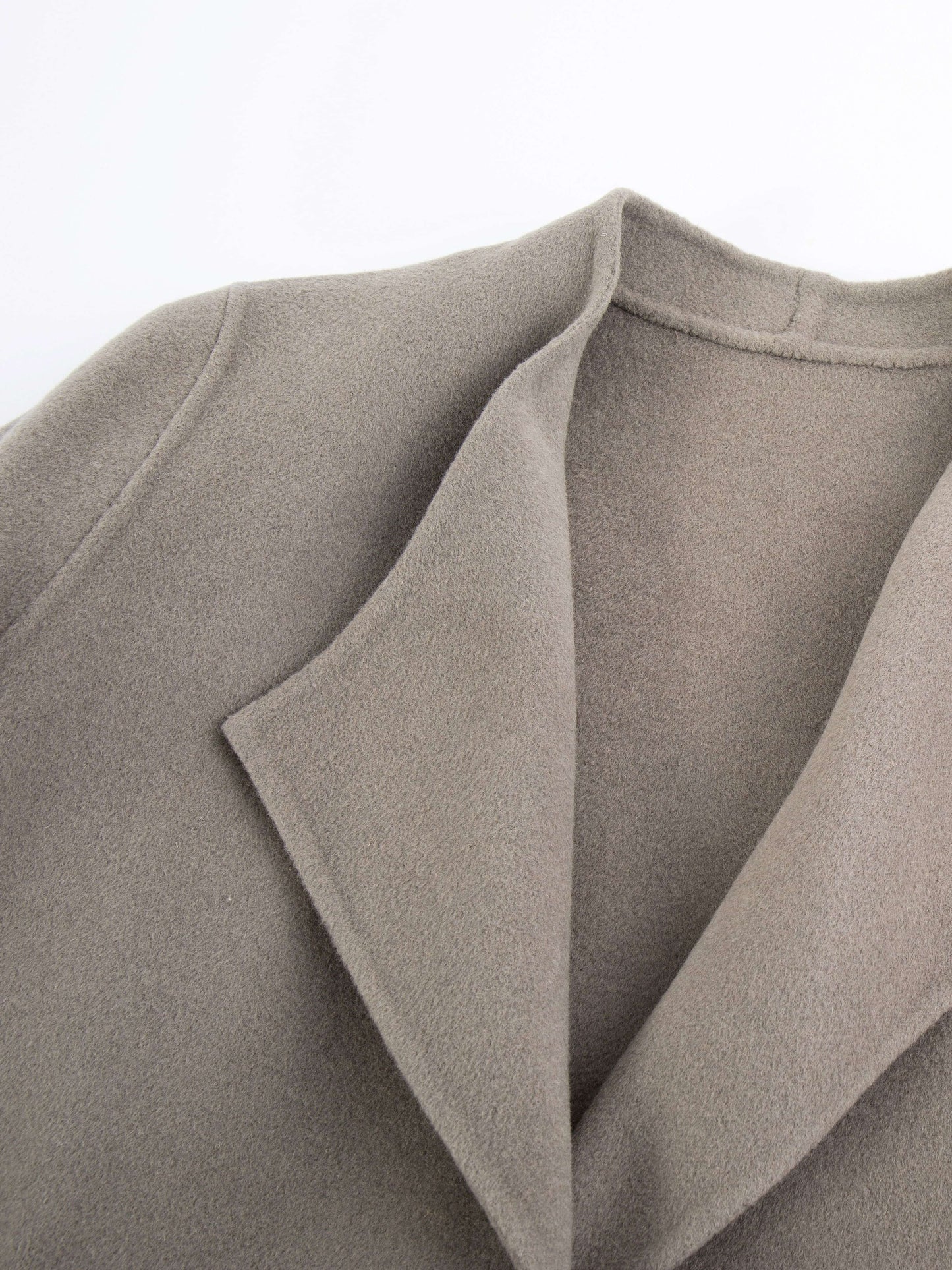 Wrap Belted Lapel Coat, Elegant Solid Long Sleeve Longline Coat For Fall & Winter, Women's Clothing