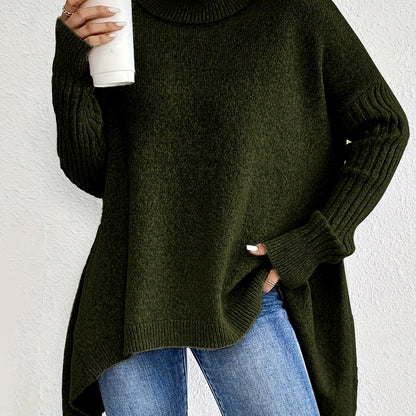 New Autumn and Winter Women's Casual Long Sleeve High Neck Pullover