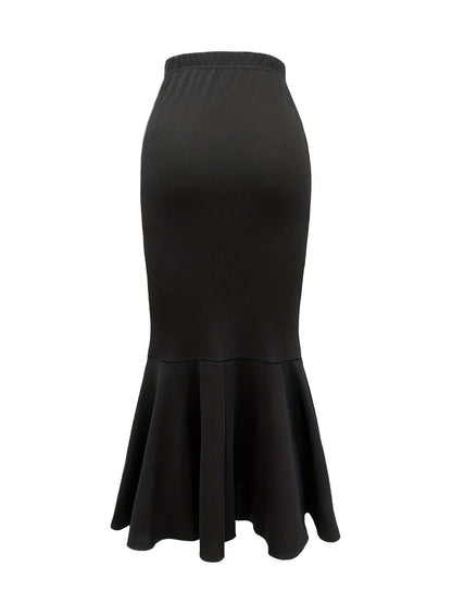 Women's Fish Tail Midi Skirt Autumn and Winter Women's Fish Tail Midi Skirt Three-Piece Set