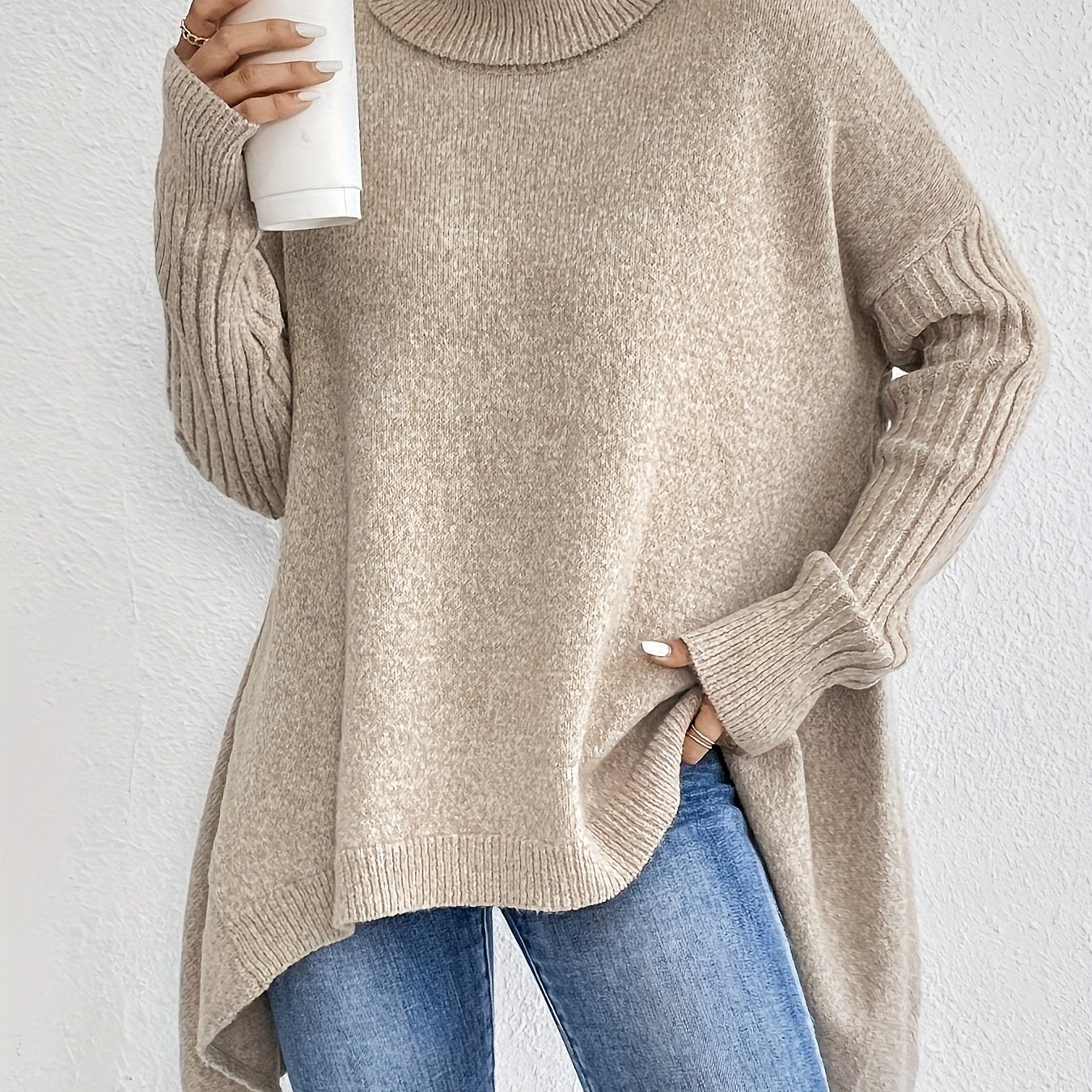 New Autumn and Winter Women's Casual Long Sleeve High Neck Pullover