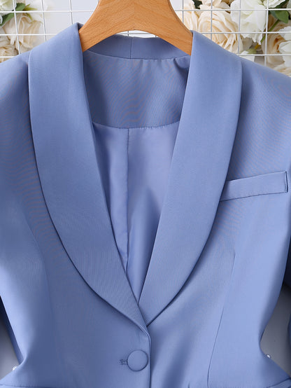 Solid Color Wealth-Attracting Fashion Urban Elegant Three-Piece Set: Lapel Pocket Suit Jacket and V-Neck Single-Breasted Vest with Casual Long Pants