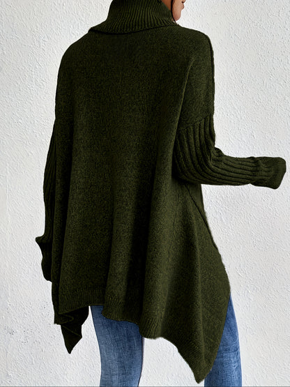 New Autumn and Winter Women's Casual Long Sleeve High Neck Pullover