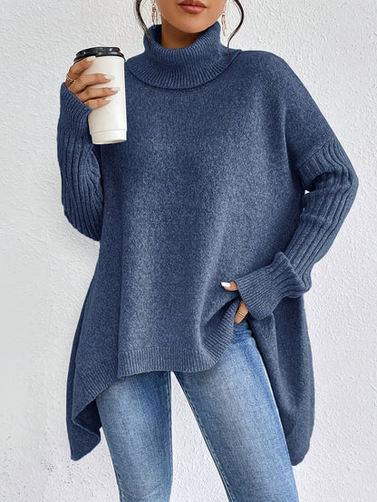 New Autumn and Winter Women's Casual Long Sleeve High Neck Pullover