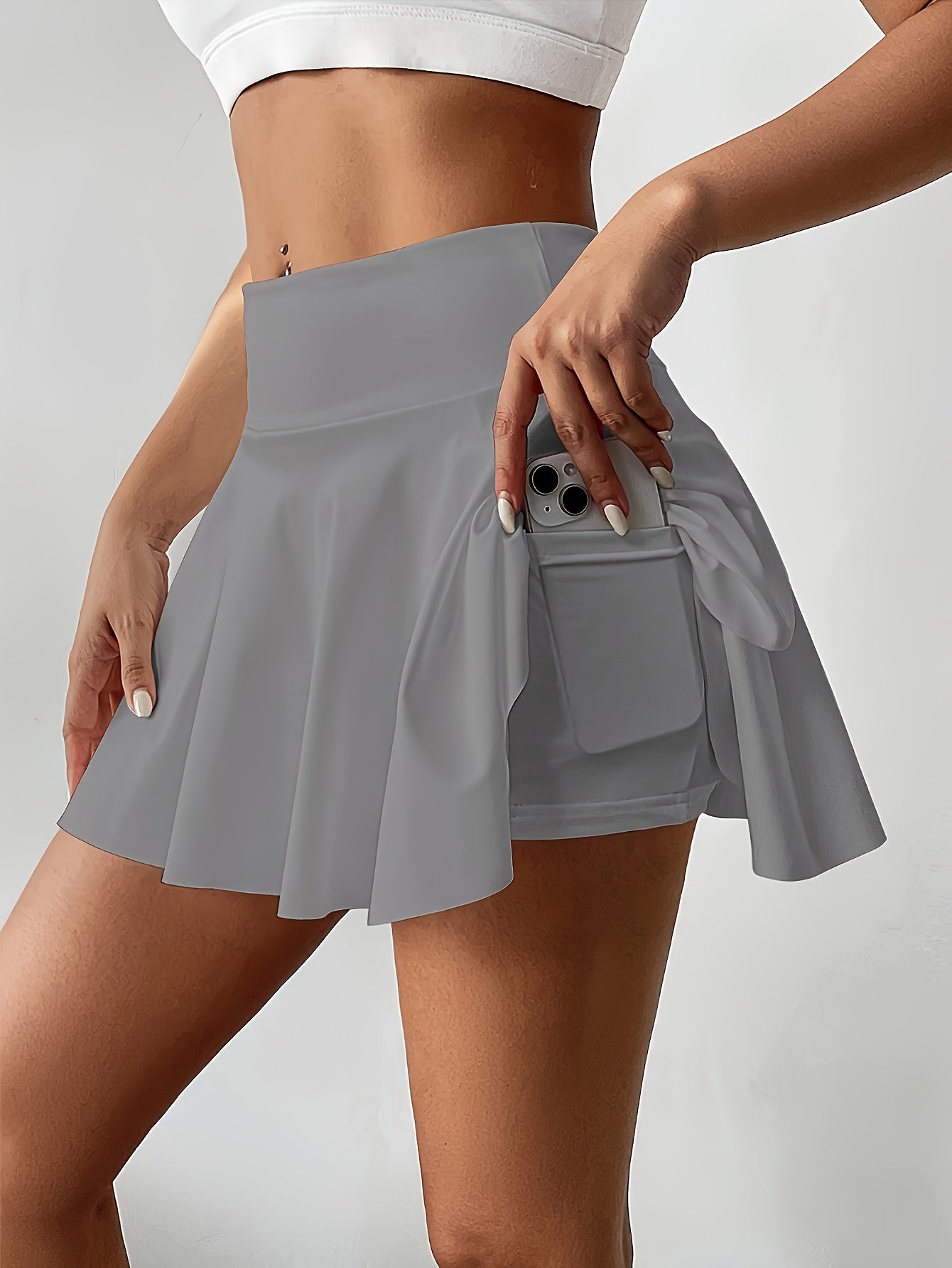 6pcs Women'S Ruffled Sports Tennis Skirt Fitness Yoga Pocket Short Skirt Badminton Sports Skirt Pants, Comfortable Fit,