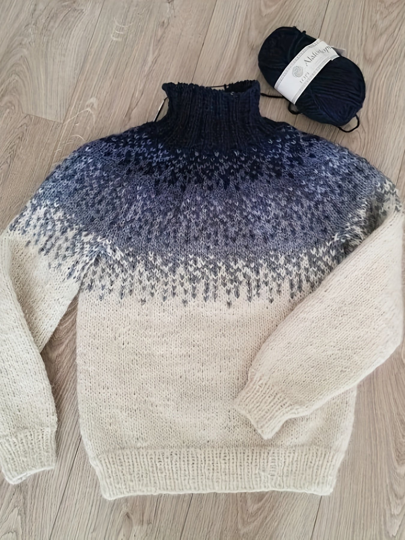 Fashion Women's Top Elegant Contrast Jacquard High-End Sweater Knitwear